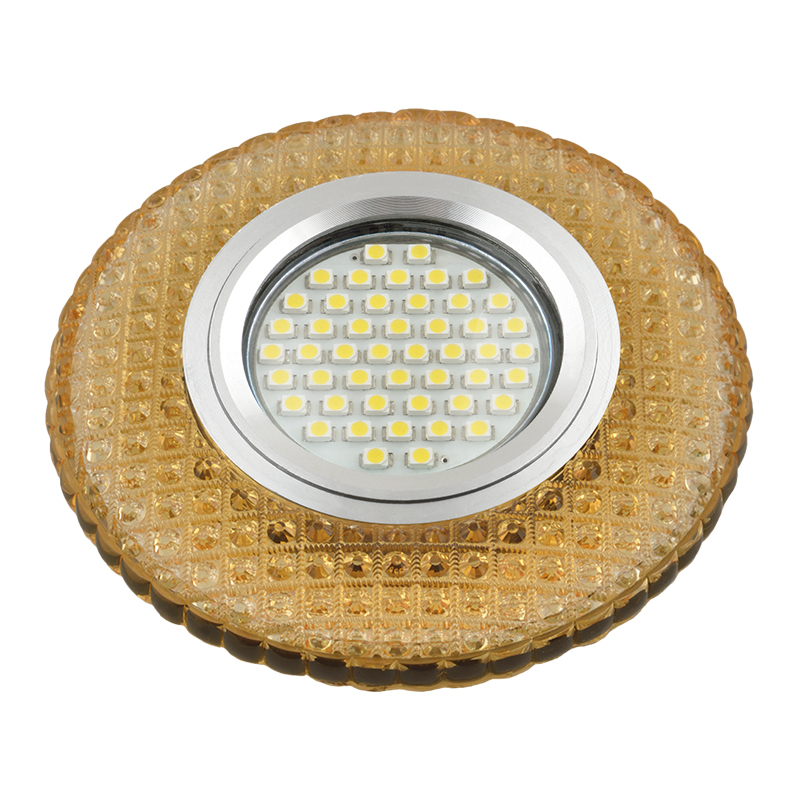 DLS-L135 GU5.3 GLASSY/GOLD Светильник декоративный встраиваемый, серия Luciole. Без лампы, цоколь GU