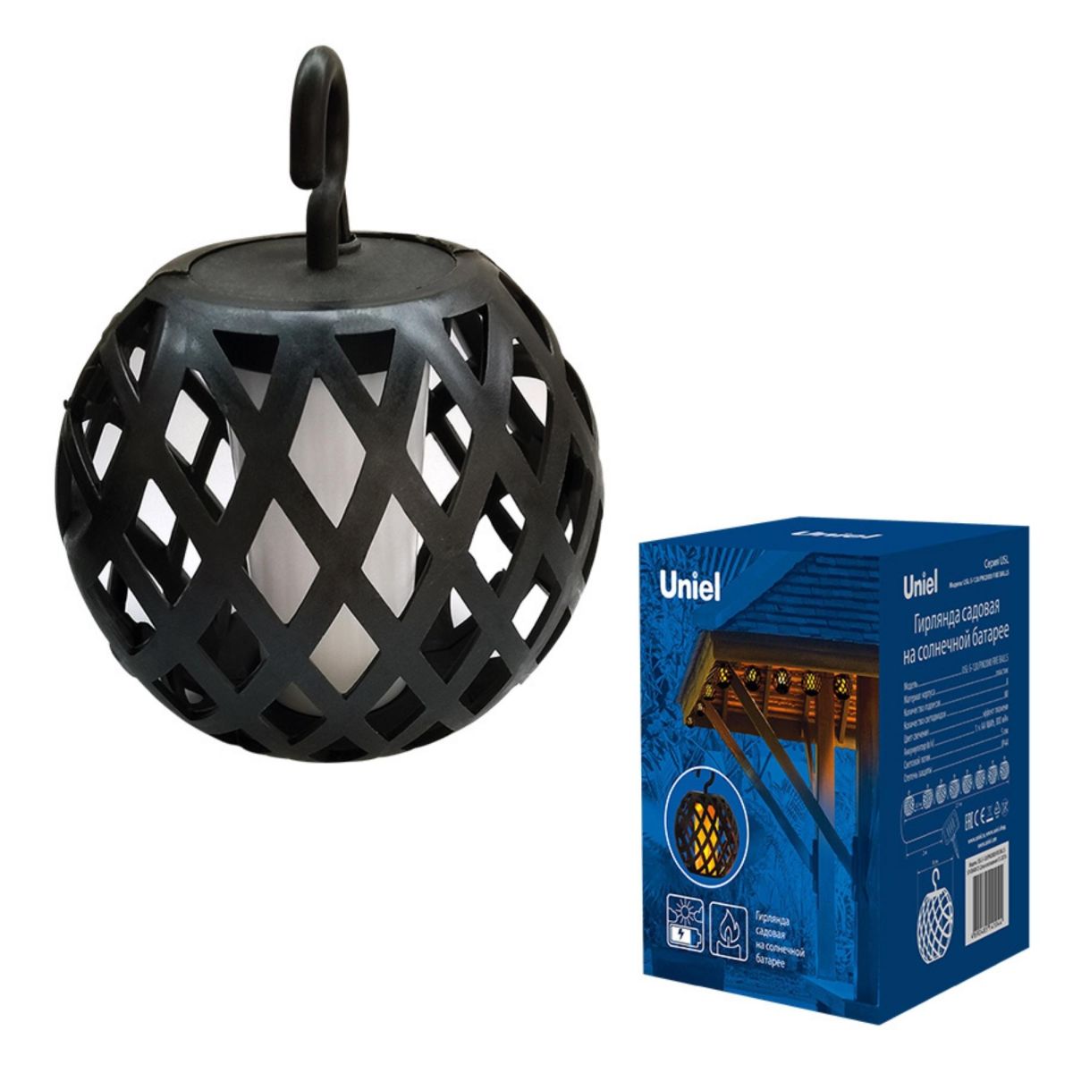 USL-S-120/PM2000 FIRE BALLS Садовая гирлянда на солнечной батарее «Огненные шары». 80 светодиодов. Э