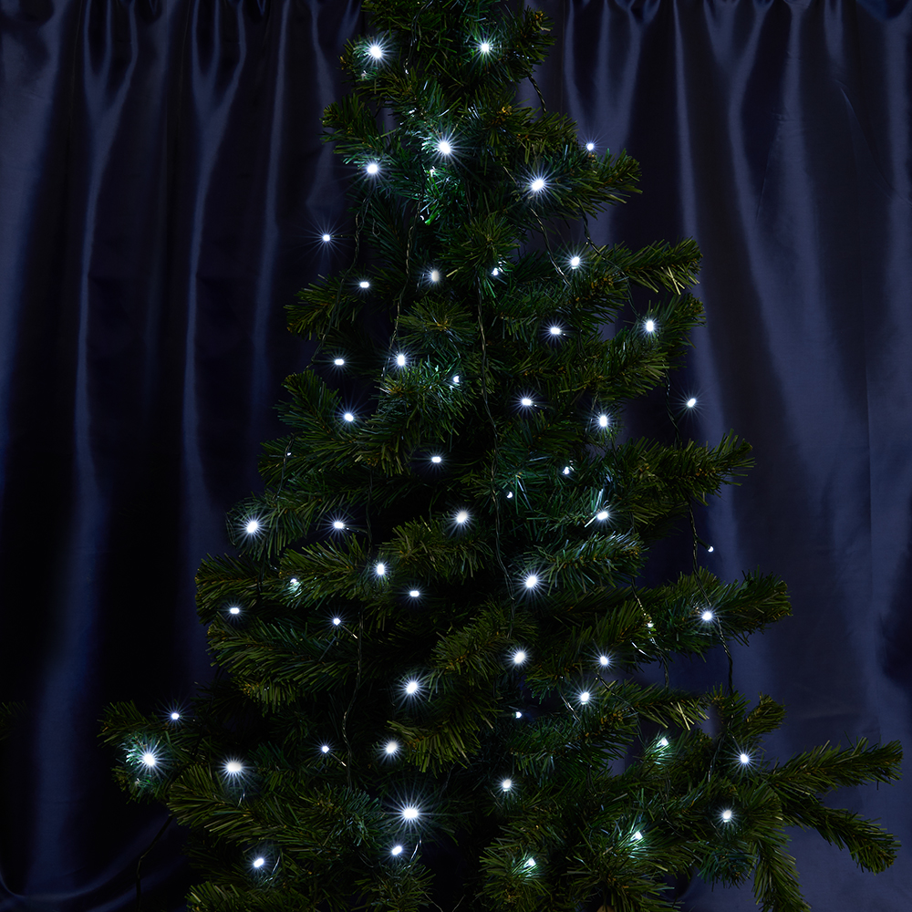 CL44 Гирлянда линейная,  200 LED 5000К, с эффектом стробов, 20 м +1.5м черный шнур, IP65