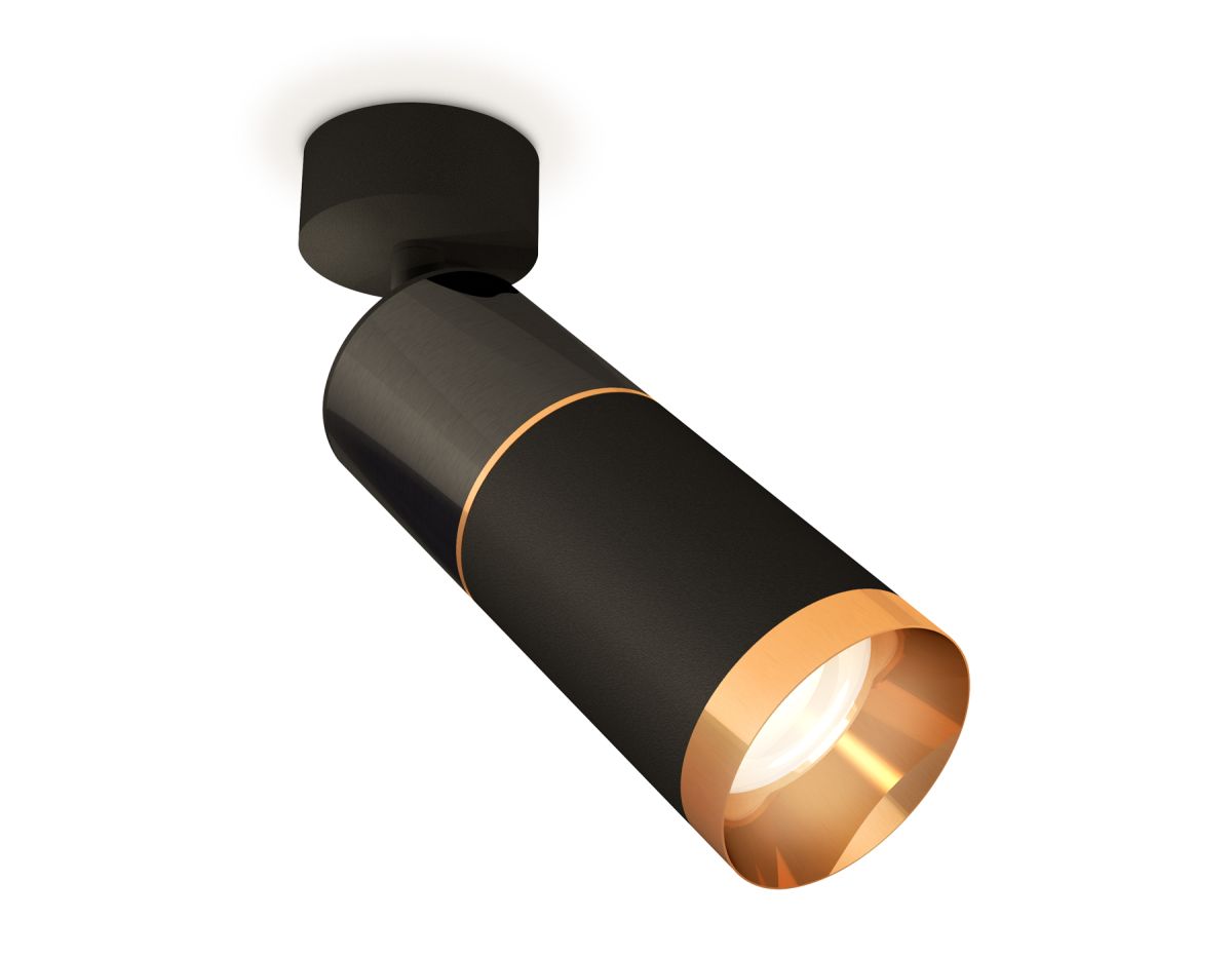 Комплект поворотного светильника XM6313014 SBK/DCH/PYG черный хром/черный песок/золото желтое полиро