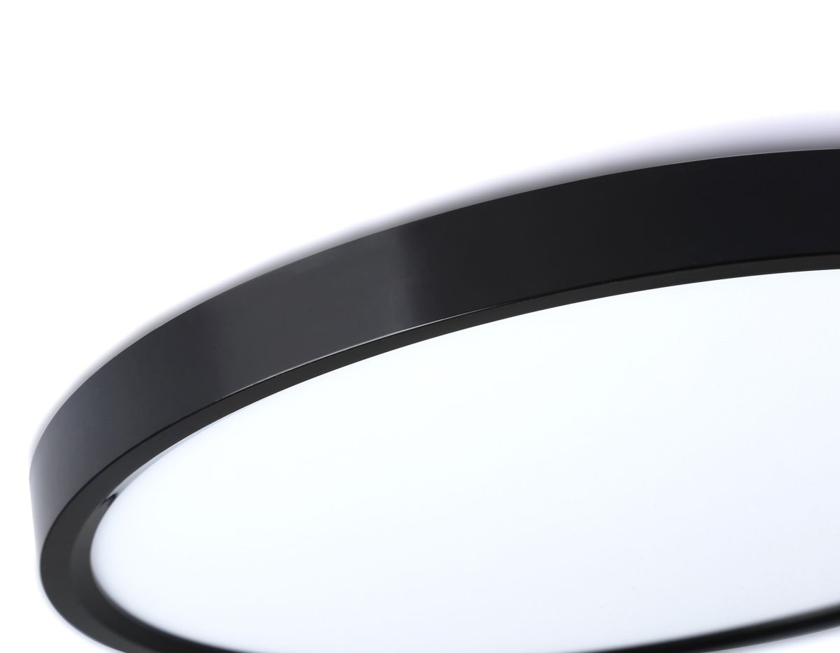 Потолочный светодиодный светильник FZ3055 BK черный IP44 33W+10W 6400+6400К D375*40 (Без ПДУ)