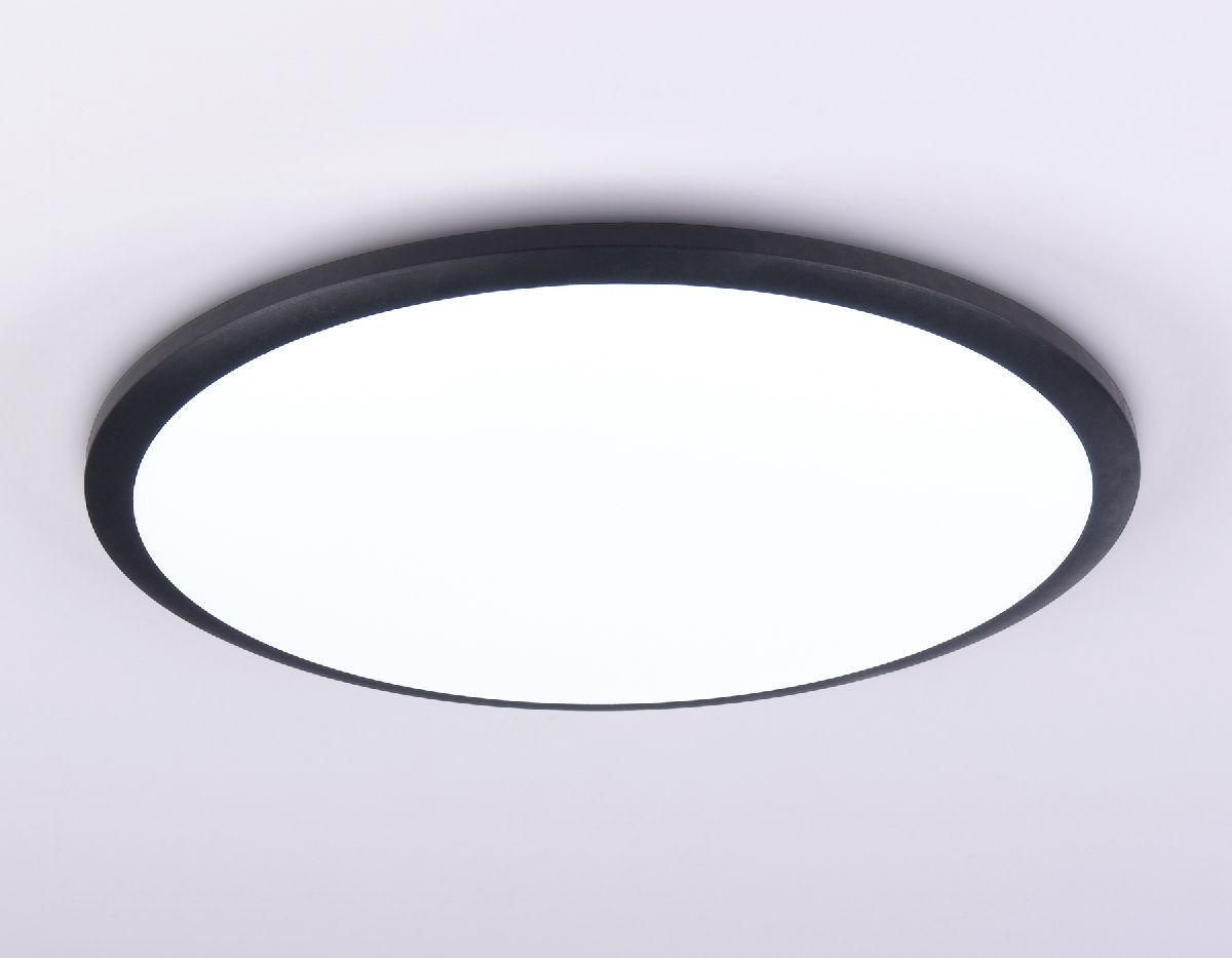 Потолочный светодиодный светильник FZ1235 BK черный IP44 48W 6400К D450*55 (Без ПДУ)