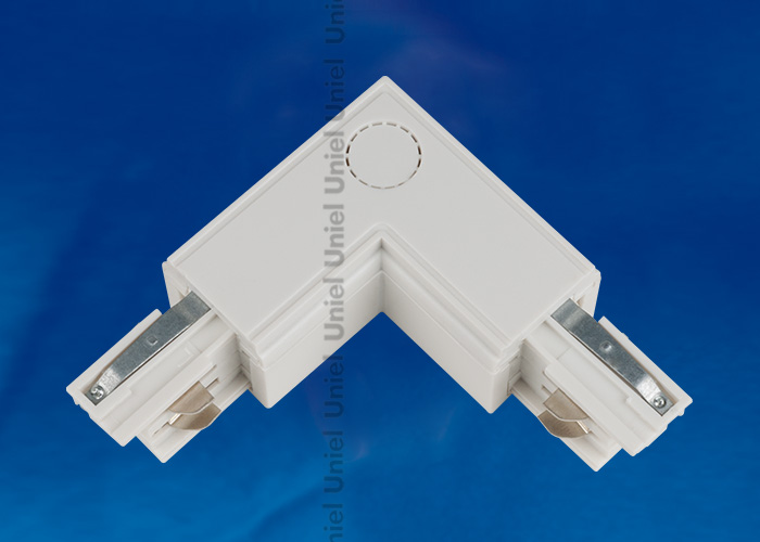 UBX-A21 WHITE 1 POLYBAG Соединитель для шинопроводов L-образный. Внешний. Трехфазный. Цвет — белый.