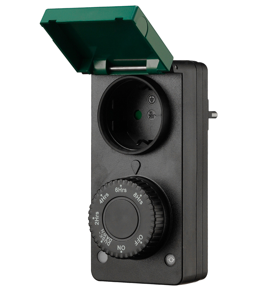 Розетка с таймером (с датчиком освещенности) в защитном корпусе IP 44 2300W/10A 230V TM29