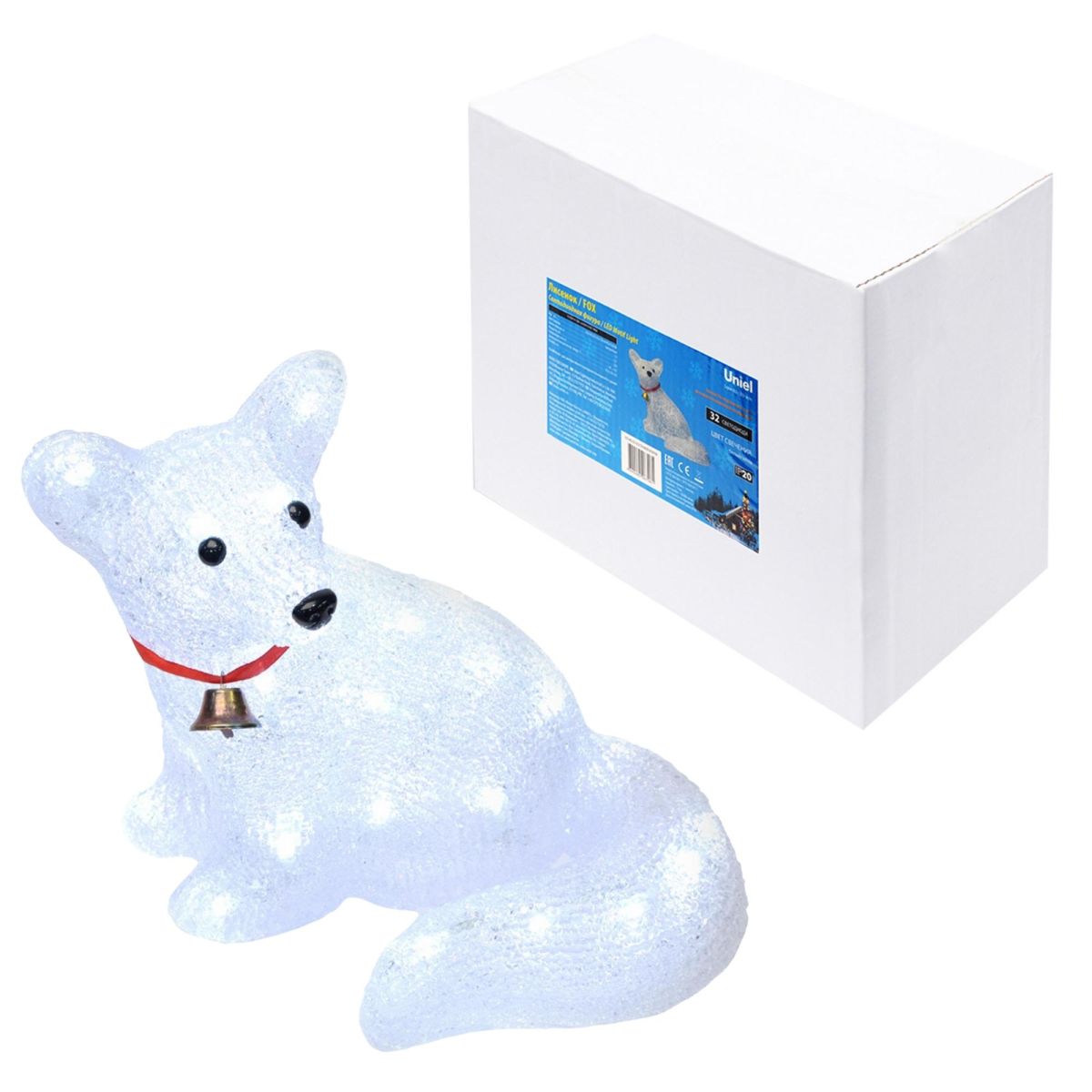 ULD-M3225-032/STA WHITE IP20 FOX Фигура светодиодная «Лисенок», 32 светодиода, 32,5*22*25 см, цвет с
