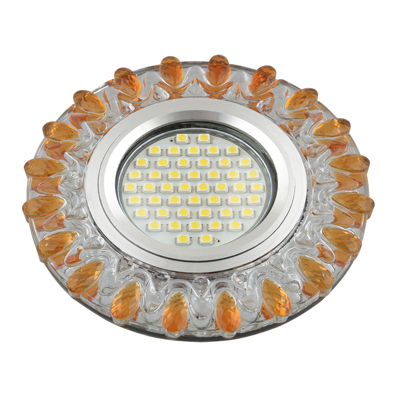DLS-L148 GU5.3 GLASSY/GOLD Светильник декоративный встраиваемый, серия Luciole. Без лампы, цоколь GU