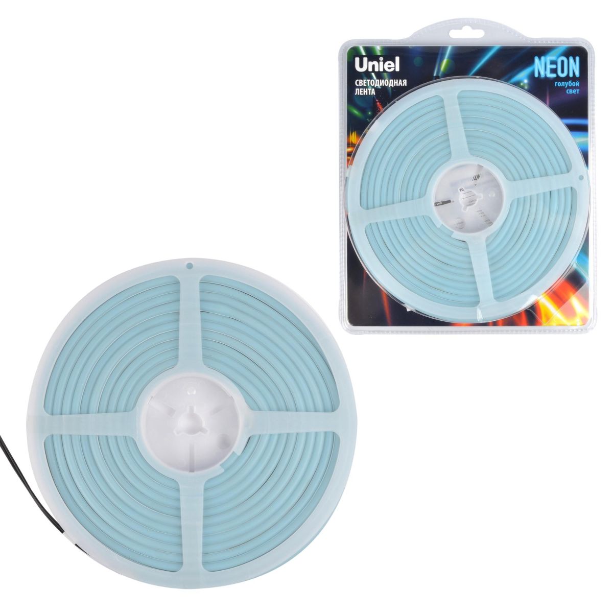 ULS-N01-2835-120LED/m-6mm-IP67-DC12V-9W/m-5M-LIGHTBLUE Гибкая светодиодная лента NEON. Катушка 5м. в
