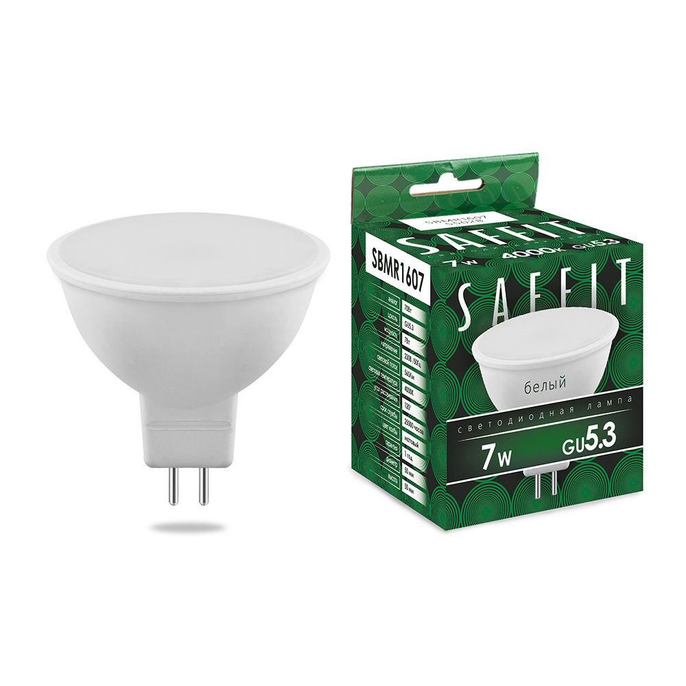 Лампа светодиодная, 7W 230V GU5.3 4000K, SBMR1607
