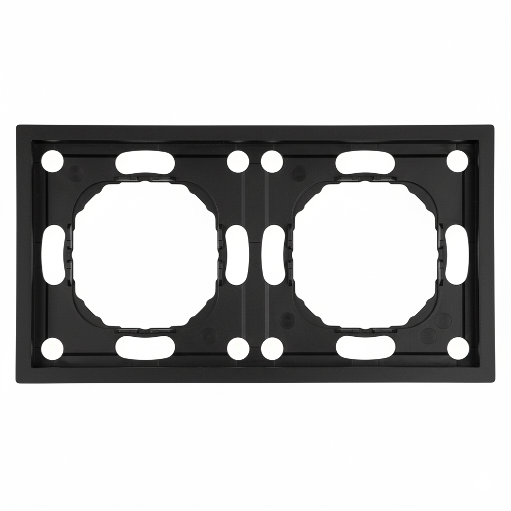 Рамка 2-местная серия Эмили, PFR00-5002-05, черный уголь, soft touch