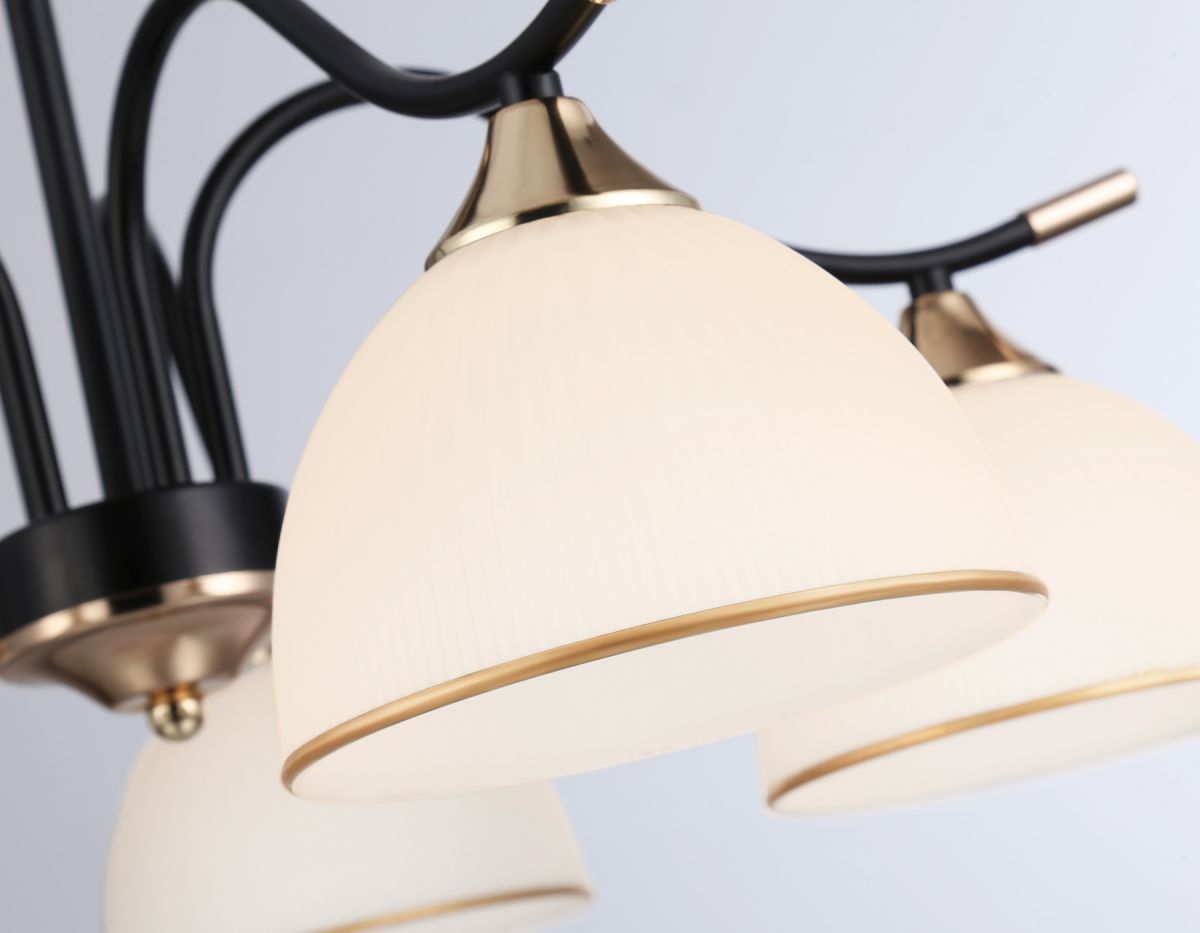 Подвесной светильник TR3162/5 BK/FGD черный/золото E27/5 max 60W D580*300