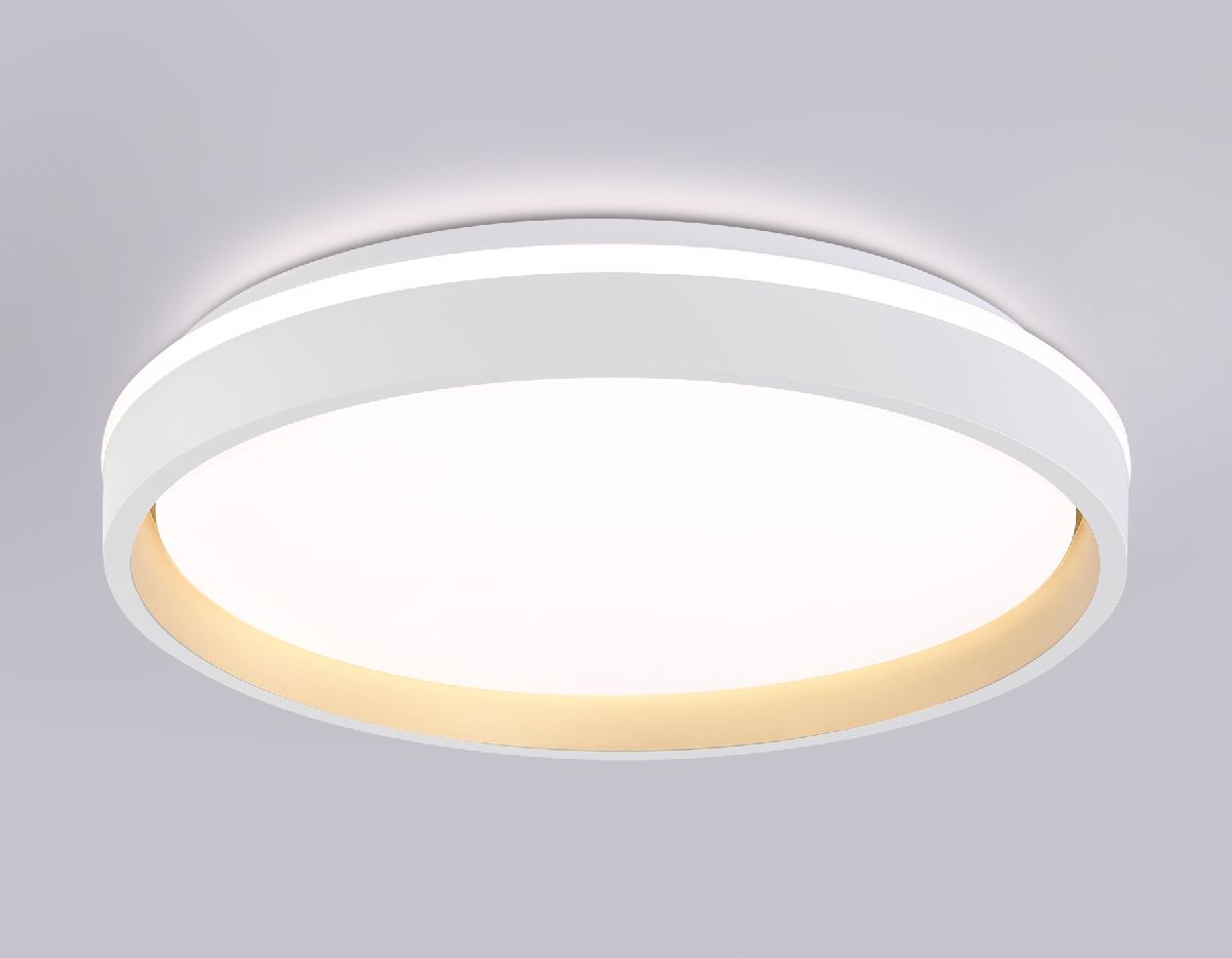 Потолочный светодиодный светильник с пультом FZ607 WH/GD белый/золото IP20 66W 3000K-6500K+RGB D490*