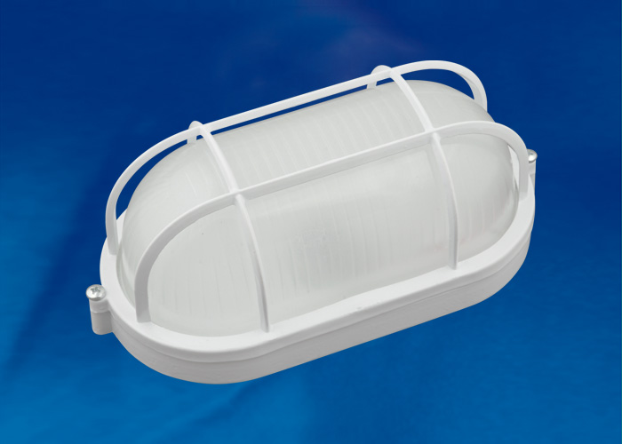 ULW-K24A 8W/6000K IP54 WHITE Светильник светодиодный влагозащищенный. Овал с решеткой. Дневной белый