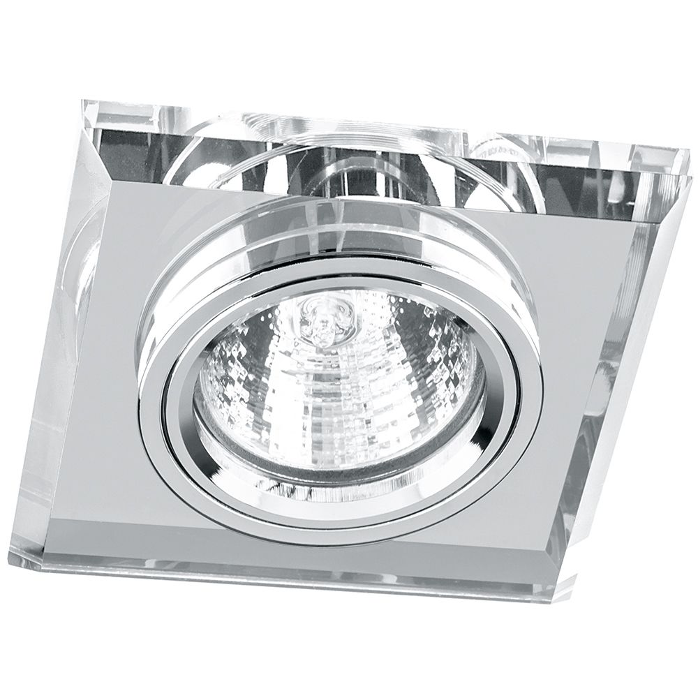 светильник встраиваемый 8170-2 : C/D MR16/Max. 50W 12V G5.3 90*90*25.5mm//Crystal(GY)/Alu. (SV)  CE
