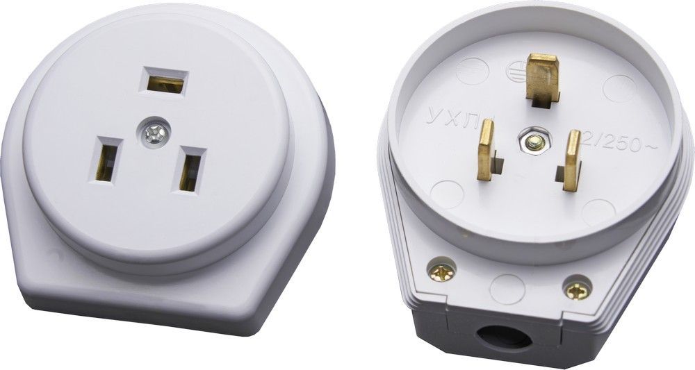 Вилка с розеткой разборные для плит c/з PPG32-50-20, белый