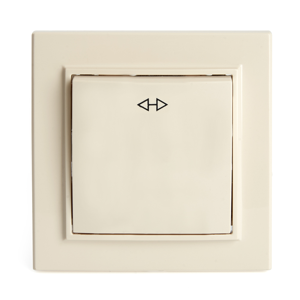 Выключатель (переключатель) электрический перекрестный 1-клавишный, серия Эрна, PSW10-9009-02, слоно