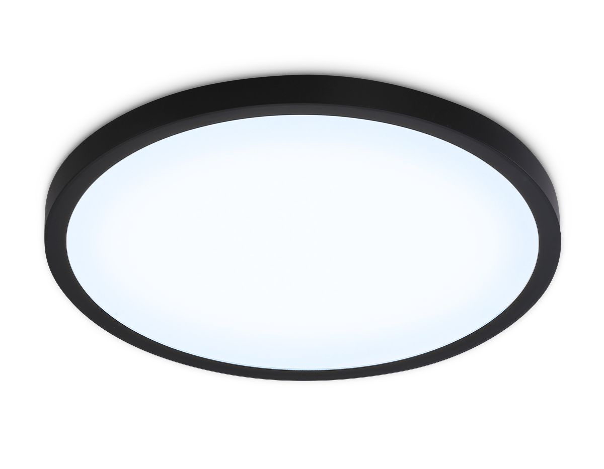 Светильник светодиодный ультратонкий FZ1957 BK черный IP54 26W 5000K D370*15 (Без ПДУ)