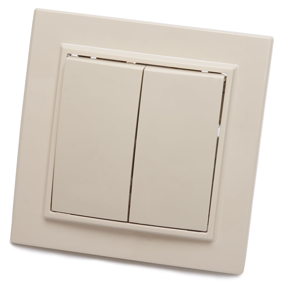 Выключатель 2-клавишный, серия Эрна, PSW10-9004-02, слоновая кость