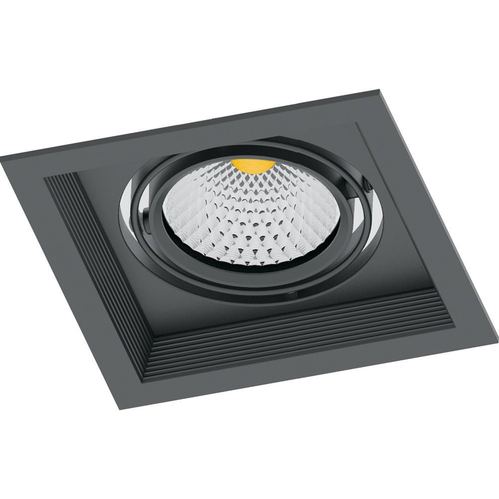 Светильник карданный светодиодный 1x12W 1080 Lm, 4000К, 35 градусов, черный, AL201 с драйвером и кле