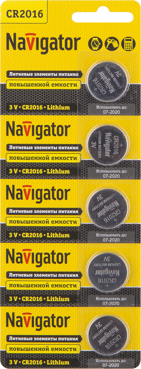 Элемент питания Navigator 94 763 NBT-CR2016-BP5