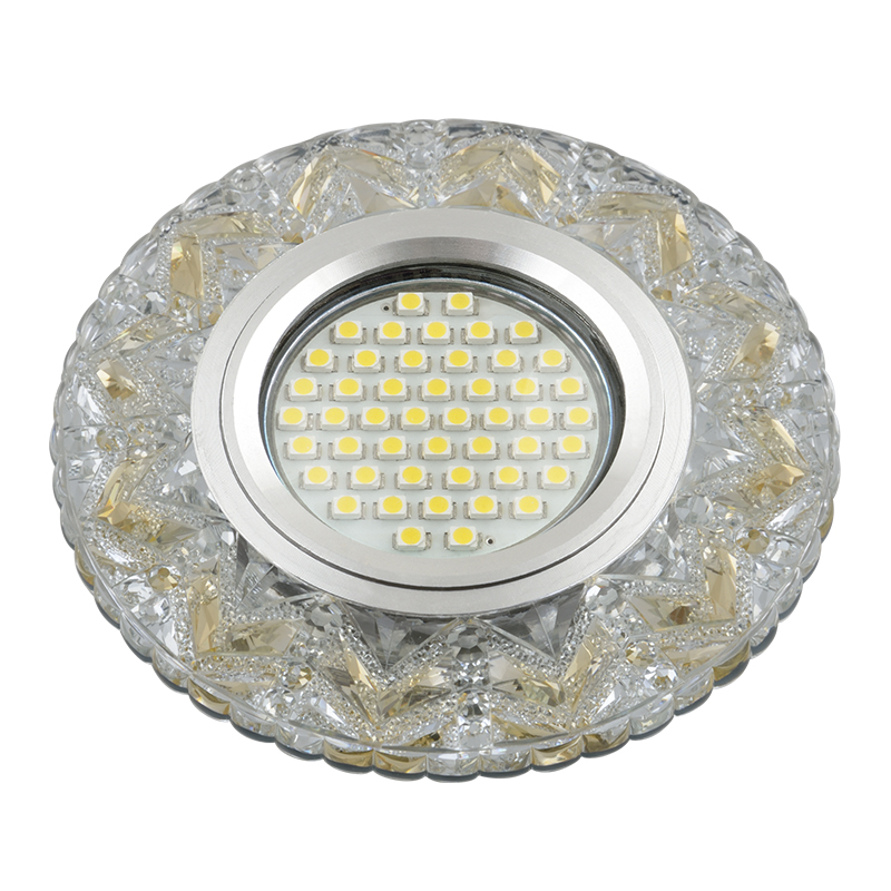 DLS-L146 GU5.3 GLASSY/GOLD Светильник декоративный встраиваемый, серия Luciole. Без лампы, цоколь GU