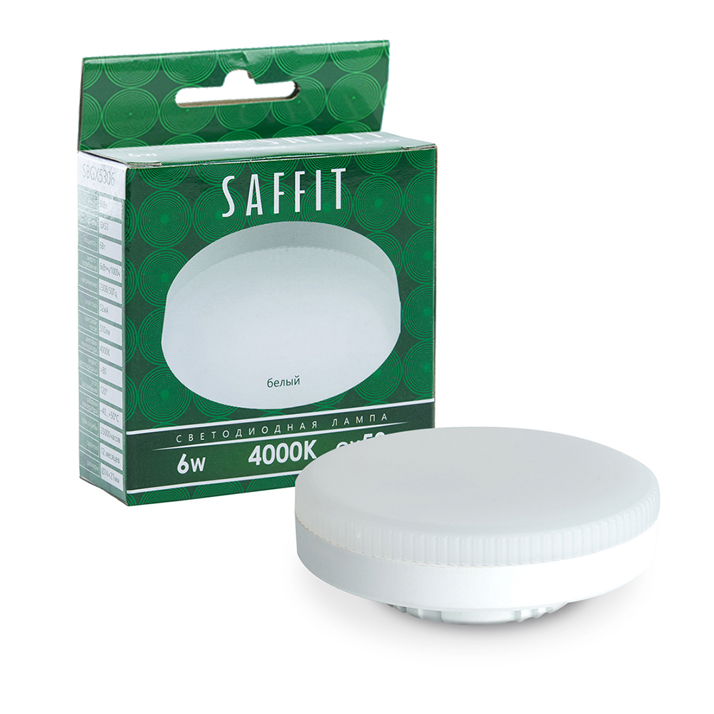 Лампа cветодиодная, (6W) 230V GX53 4000K, SBGX5306