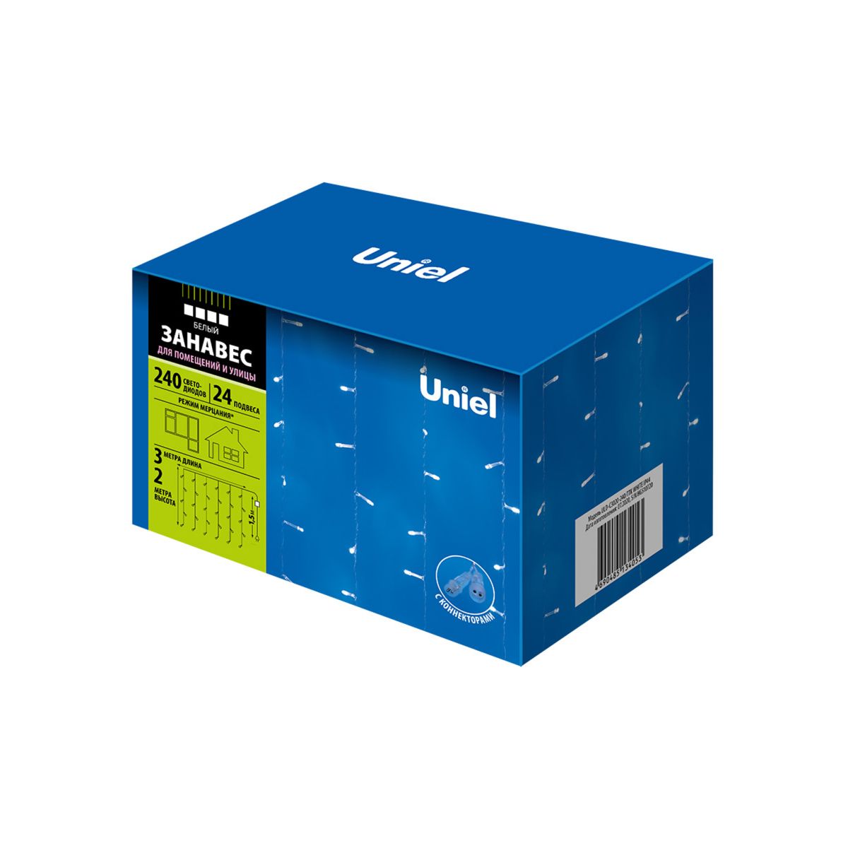 ULD-C3020-240/TTK WHITE IP44 Занавес светодиодный с эффектом мерцания, 3х2м. Соединяемый. 240 светод