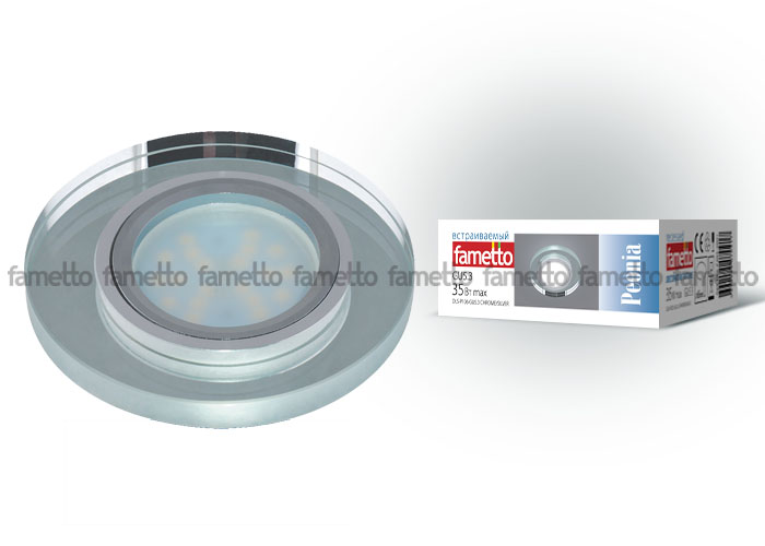 DLS-P106 GU5.3 CHROME/SILVER Светильник декоративный встраиваемый ТМ "Fametto", серия "Peonia". Без