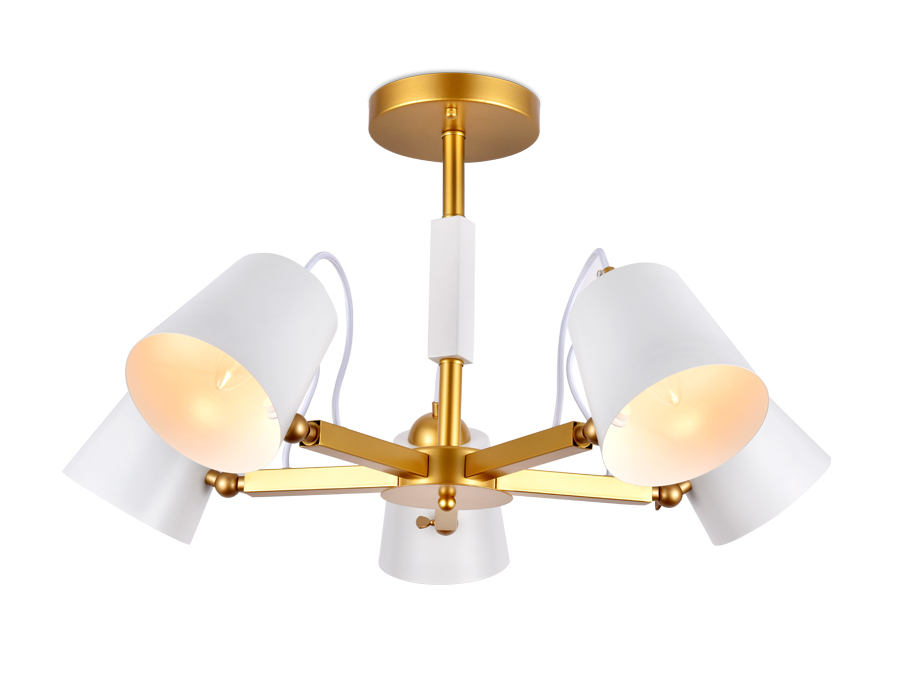 Подвесная люстра TR3101/5 WH/GD белый/золото E14 max 40W D680*370