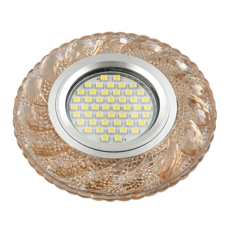 DLS-L147 GU5.3 GLASSY/TEA Светильник декоративный встраиваемый, серия Luciole. Без лампы, цоколь GU5