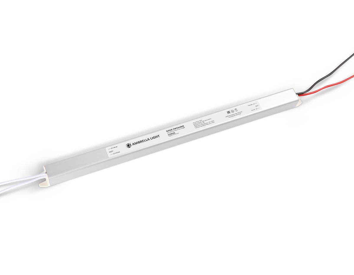 Блок питания ультратонкий для светодиодной ленты 24V 72W 3A IP20 185-260V 312*18*18 GS8626