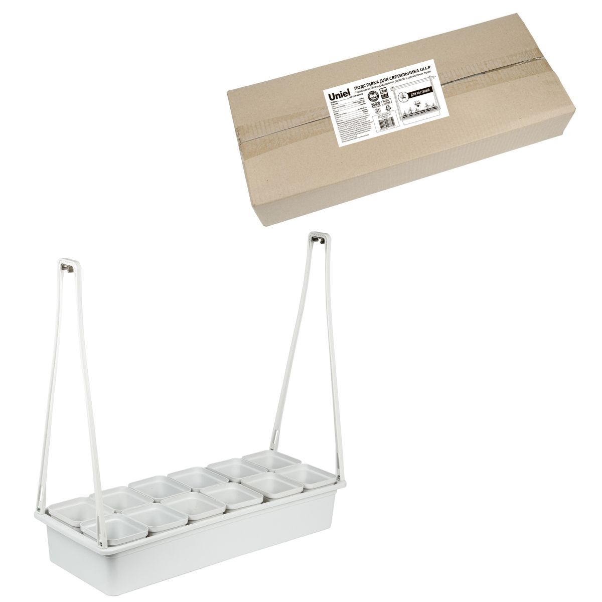 UFP-G34N WHITE 12 Подставка для светильника ULI-P 570мм. 12 кашпо в/к, белые. TM Uniel