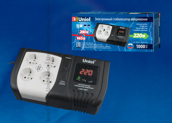 U-ARS-1000/1 Стабилизатор напряжения "Uniel" серии Standard - Expert 1000 ВА