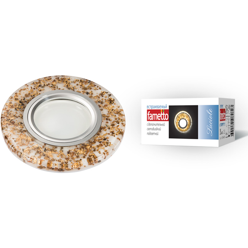 DLS-L108 GU5.3 CHROME/WHITE Светильник декоративный встраиваемый, серия Luciole. Без лампы. Доп.подс