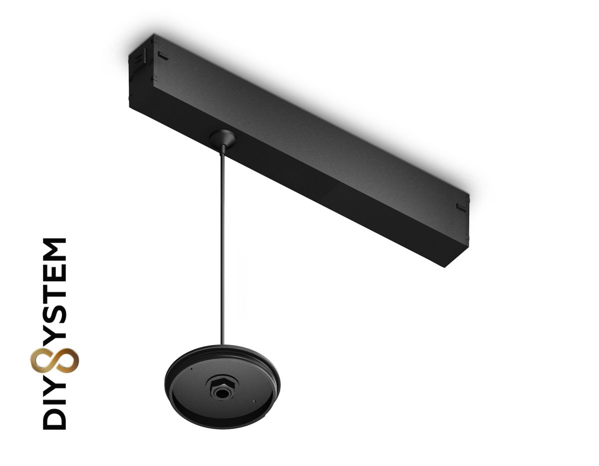 Крепеж трековый подвесной для корпуса DIY D70mm A2655 BK черный 240*42*25 H1500