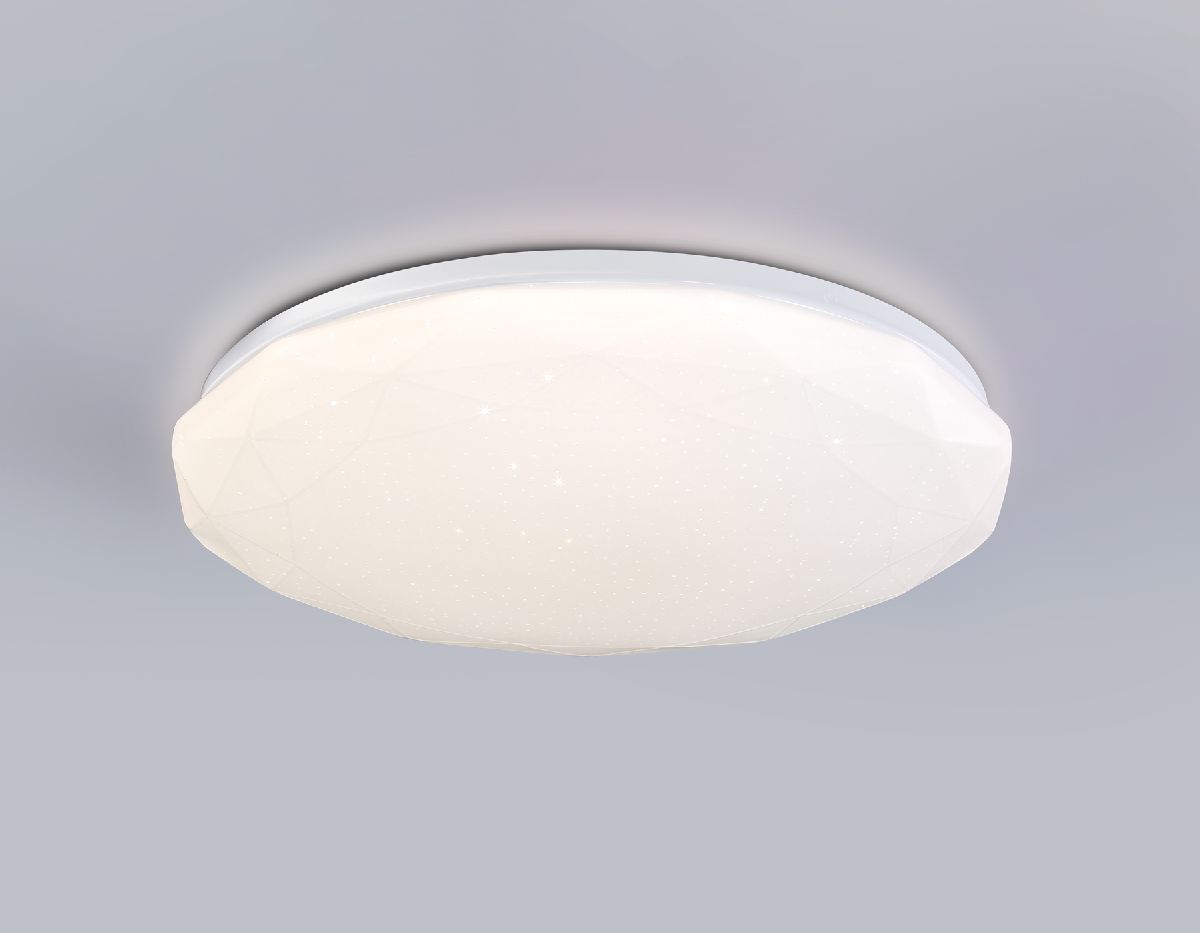 Потолочный светодиодный светильник с пультом FZ417 WH белый IP20 46W 3000K-6500K+RGB D380*60 (ПДУ ИК