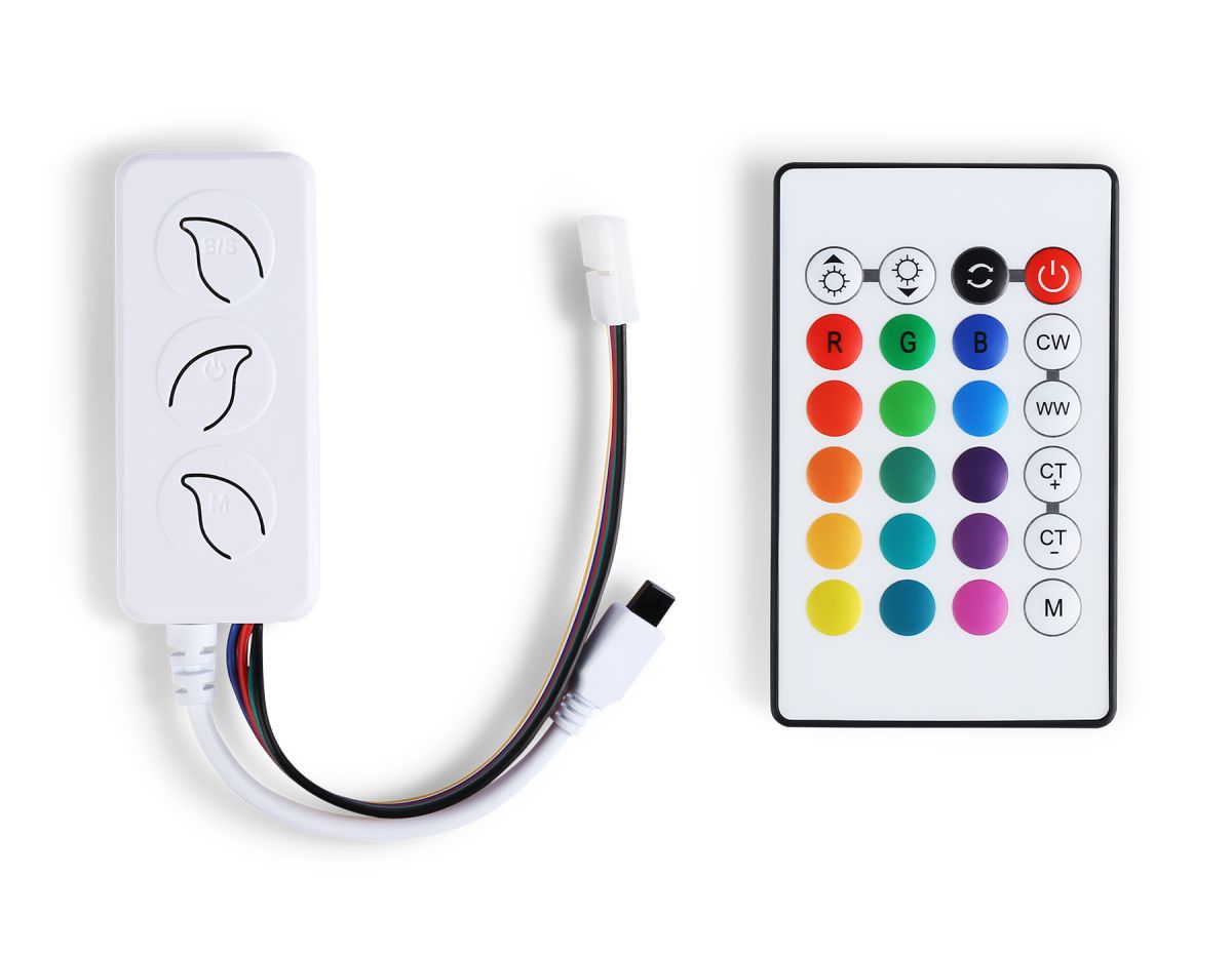 Контроллер WIFI Tuya для светодиодных лент RGB+CCT с управлением белого света c инфракрасным пультом