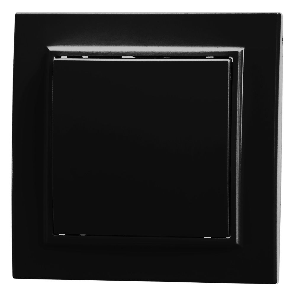 Выключатель 1-клавишный, 250V, 10А, серия Эрна, PSW10-9003-03, черный