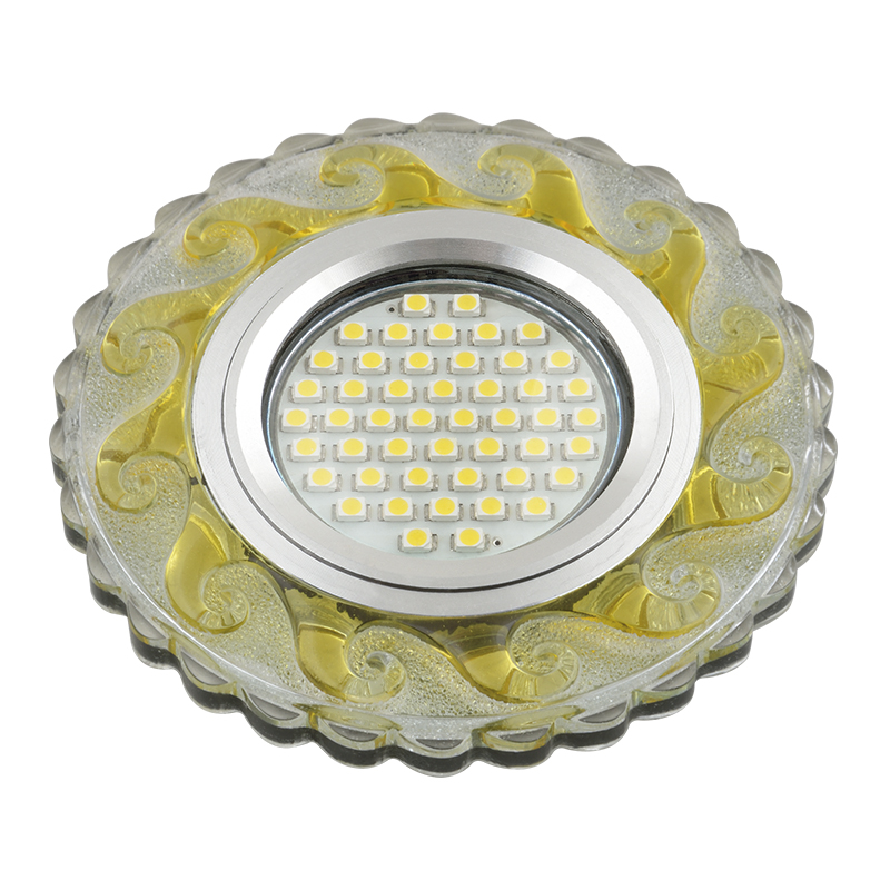 DLS-L139 GU5.3 GLASSY/GOLD Светильник декоративный встраиваемый, серия Luciole. Без лампы, GU5.3. До