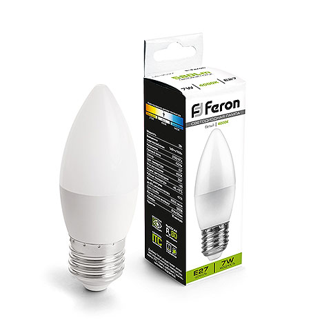 Лампа светодиодная : 7W 230V E27 4000K, LB-3097