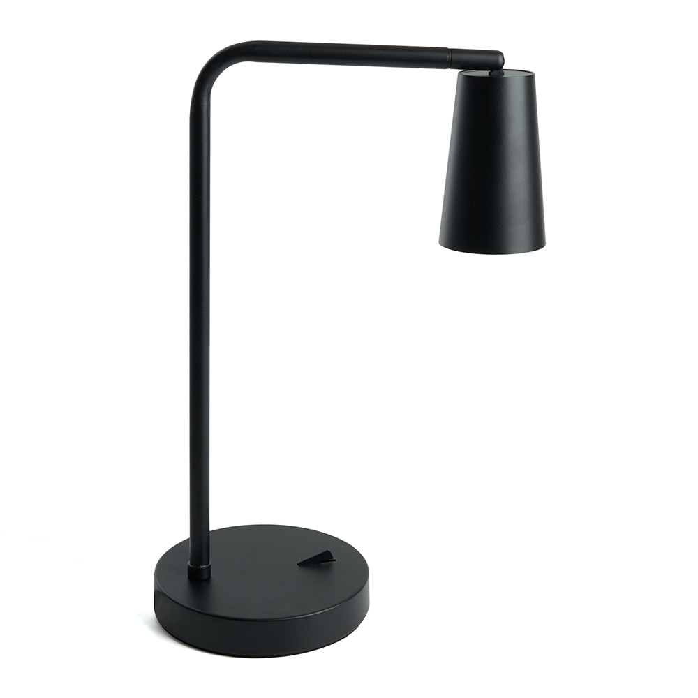 Светильник настольный под лампу E27, max 35W, 230V , черный, DE185