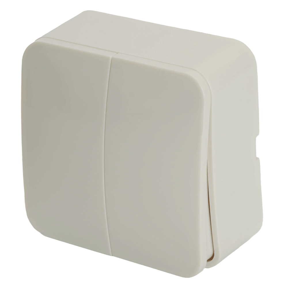 Выключатель открытой установки 2-клавишный , 250В, 10А, IP20, серия София, белый, MSW10-20-01