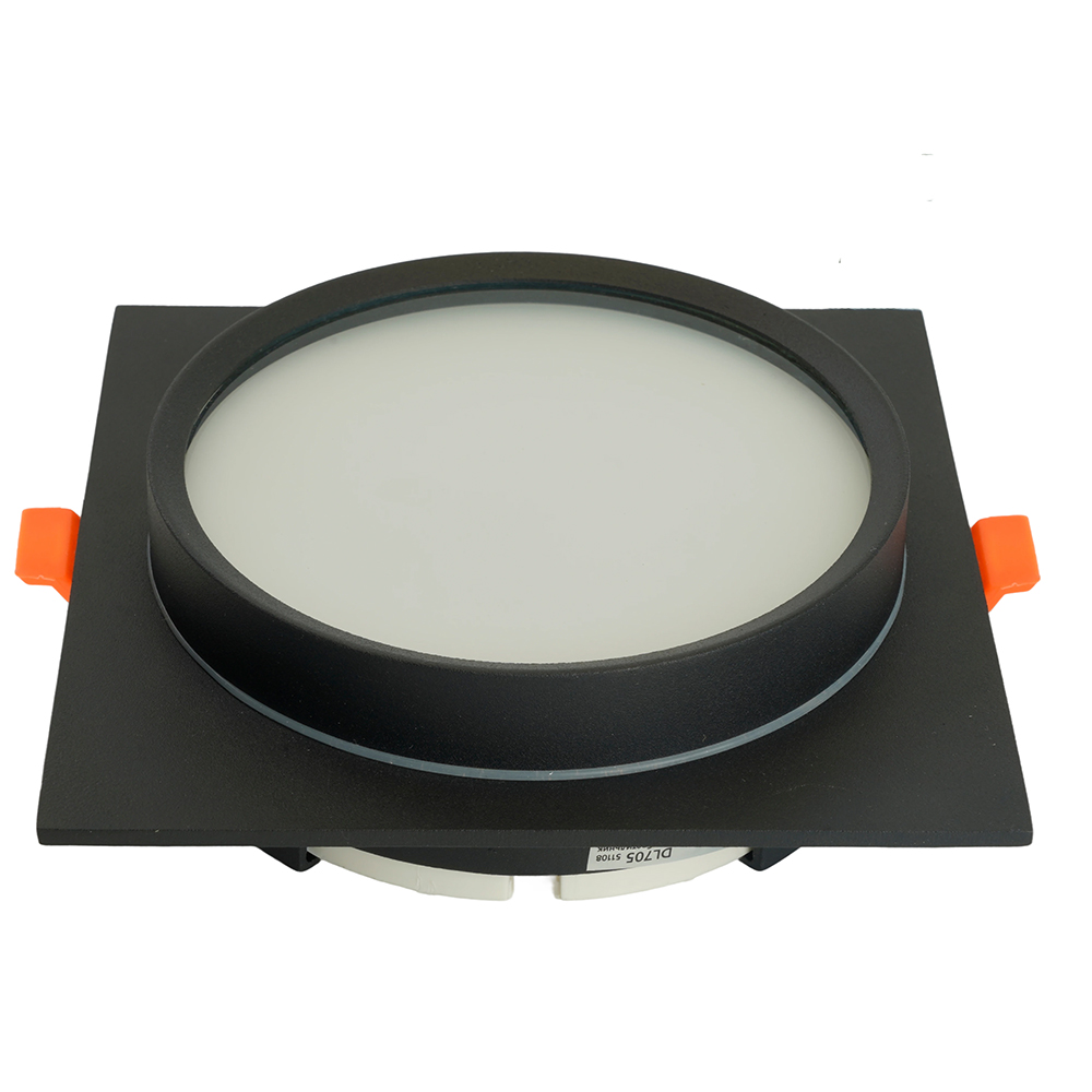 Светильник потолочный встраиваемый 25W 230V GX70, IP44, черный, квадрат, без лампы, DL705