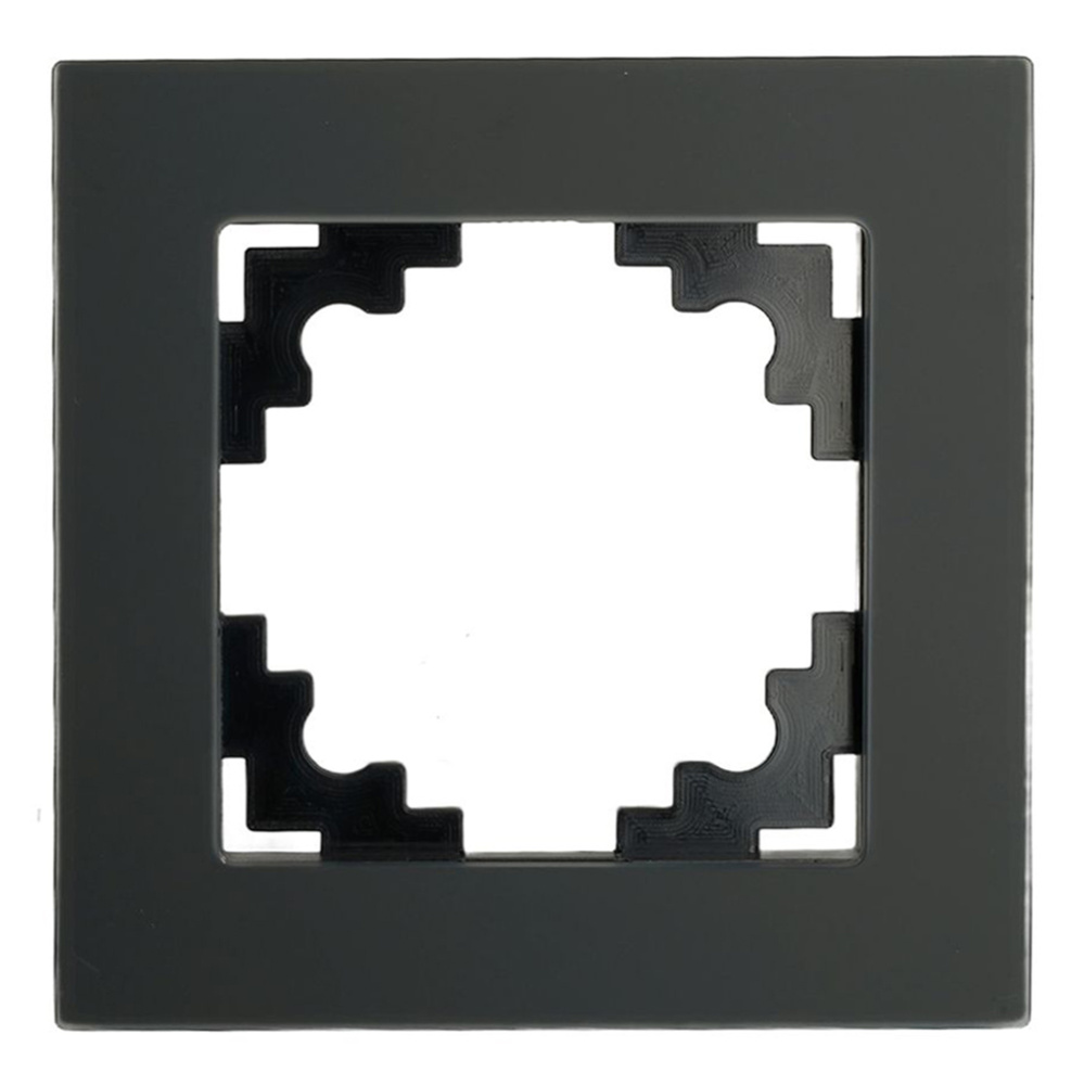 GFR00-7001-05М Рамка 1-местная, стекло, серия Катрин, черный матовый