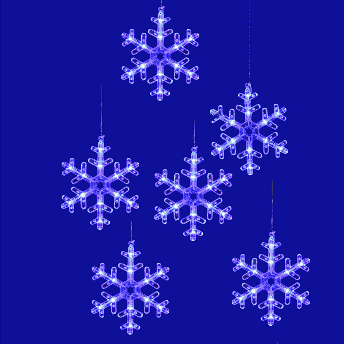 ULD-E1503-072/DTA BLUE IP20 SNOWFLAKES-3 Занавес фигурный светодиодный, 1,5х0,3м. 72 светодиода. Син