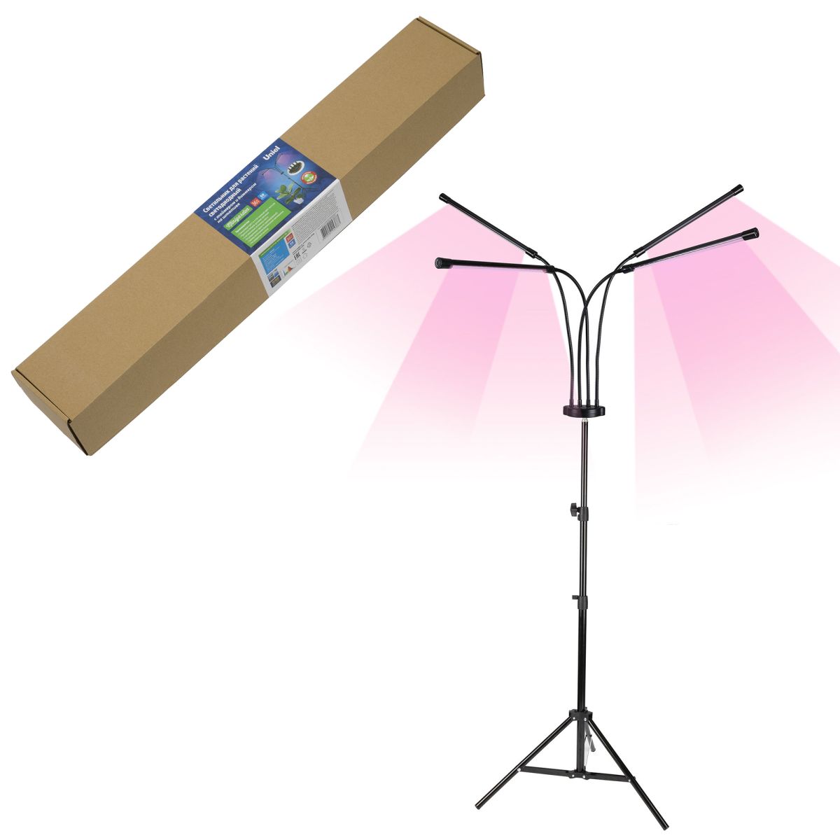 ULT-P32-36W/SPLE/TM/40 IP40 BLACK QUAD Светильник для растений светодиодный с таймером, на штативе.