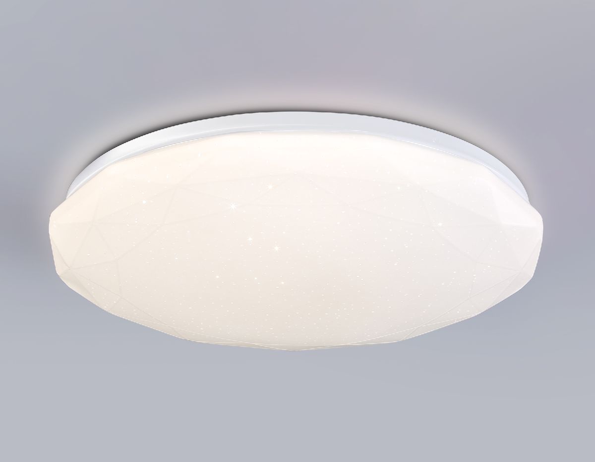 Потолочный светодиодный светильник с пультом FZ418 WH белый IP20 66W 3000K-6500K+RGB D480*65 (ПДУ ИК