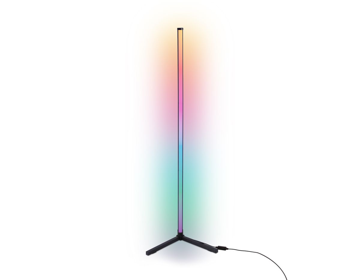 Светильник светодиодный напольный RGB с пультом FL8022 BK черный LED 15W RGB D32*1250 (ПДУ РАДИО 2.4