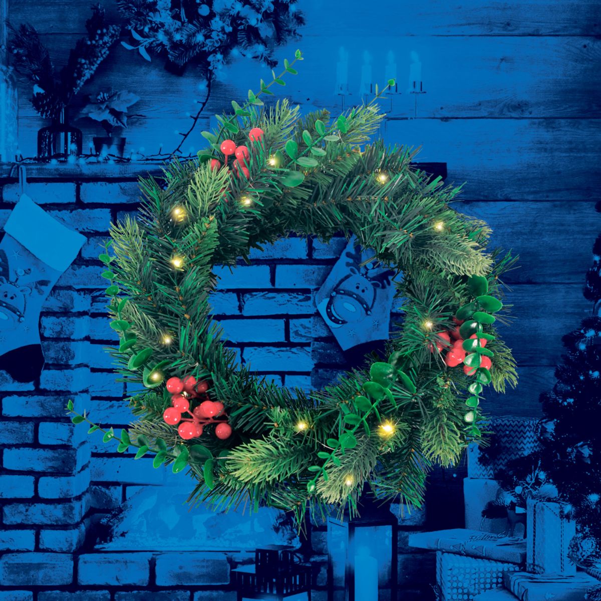 ULD-T4040-020/SNA/3AA WARM WHITE IP20 WREATH Украшение светодиодное «Венок», на батарейках 3АА (не в