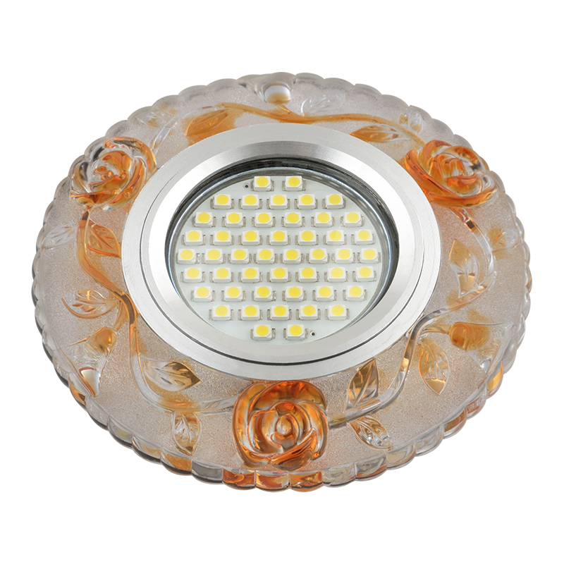 DLS-L150 GU5.3 GLASSY/GOLD Светильник декоративный встраиваемый, серия Luciole. Без лампы, цоколь GU