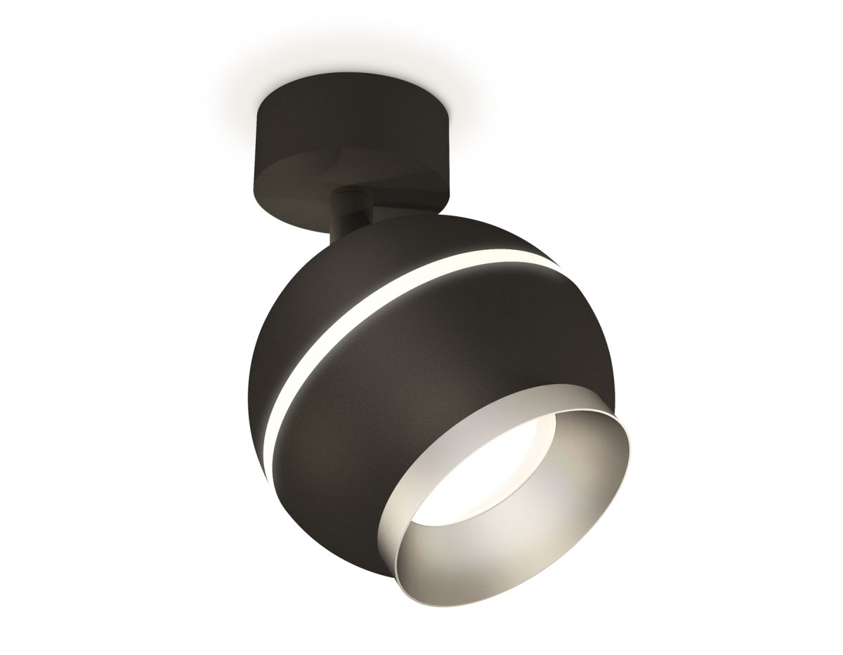 Комплект поворотного светильника с дополнительной подсветкой XM1102003 SBK/MCH черный песок/хром мат